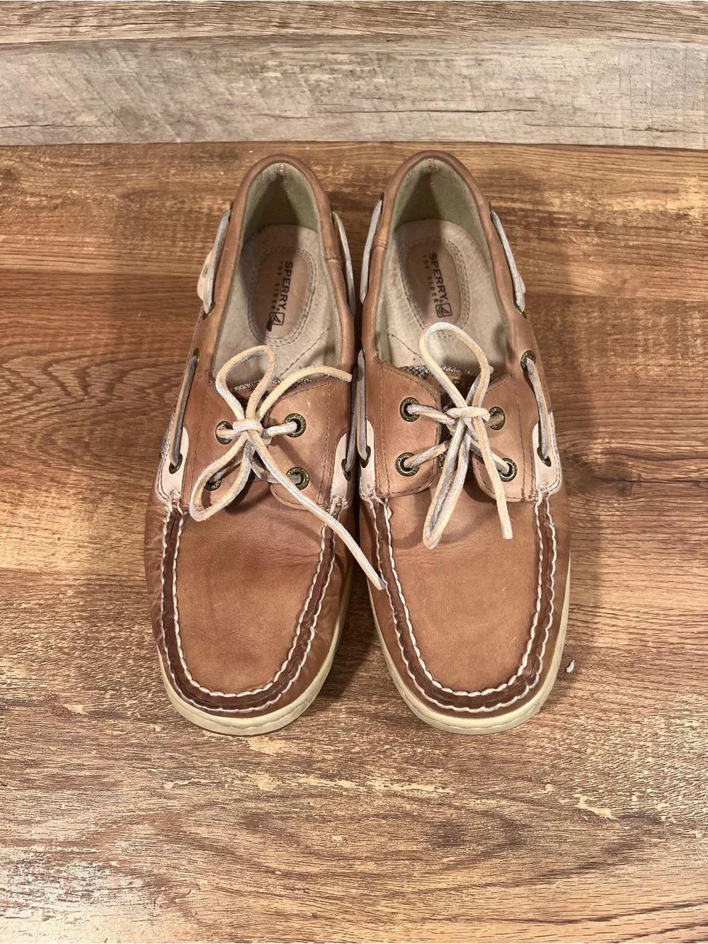 Sperry Top Sider Tan Leather Women’s Classic Boat Shoes‎ Size 9.5